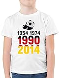 Fussball WM 2022 Fanartikel Kinder - 1954, 1974, 1990, 2014 - WM 2018 Weltmeister Deutschland - 164 (14/15 Jahre) - Weiß - Deutschland Trikot Kinder 2021 - F130K - Kinder Tshirts und T-Shirt fü