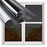 Fenster-Sichtschutzfolie, Einseitig-Sichtschutzfolie Reflektierende Folie Wärmekontrolle UV-beständig Nicht Selbstklebend Haftende Fensteraufkleber für Zuhause und Büro (17,5 Zoll x 6,5 Fuß)