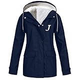 Frauen Solide Regenjacke Outdoor Plus Size Wasserdichte Kapuzen Winddicht Lose Mantel Regenjacke Damen wasserdicht atmungsaktiv, Damen wasserdichte, Lange Regenjacke Leichte Atmungsaktive Outdoorjack