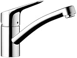 Hansgrohe 13860000 MySport S Spültischarmatur, für Küchenspülen, mit 360 ° schwenkbarem Auslauf, silber, 13860000,V