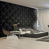 3D Wohnzimmer Wand Wandbilder Schwarz Luxus Weiche Tasche Leder Fototapete TV Hintergrund Wohnkultur Wandb