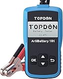 TOPDON AB101 - Batterietester kfz 6V/12V, universal Autobatterie Tester für Kfz/PKW/Motorrad/SUV, Autobatterie Tester Zustand Starten & Ladesystem Testgerät, mit 6 Sp