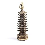 Für Bürogarten Familienzimmer Abstrakte Ornamente Figuren Kunst Geschenk Statuen Home Decor Moderne Ornamente, Mini Messing Chinesische alte Pagode Turm Statue Schlüsselanhänger Auto Anhänger Home S