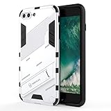 LOLFZ Hülle für iPhone 7 Plus iPhone 8 Plus, Armor Case mit Ständer Military Grade Schutz Stoßfest Bumper Handyhülle für Apple iPhone 7 Plus/8 Plus - Weiß