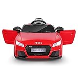 Kinder Elektroauto, 12V Kinderauto, 2,4G Fernbedienung, LED-Beleuchtung, High/ Low Speed, Hupe, Sicherheitsgurt, MP3-Musikplayer, AUX und USB