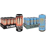 Monster Energy Rehab Peach, 500 ml, Einweg-Dose – Energy Iced Tea mit Pfirsichgeschmack & Mango Loco, 500 ml, Einweg-Dose, mit tropischen Frü