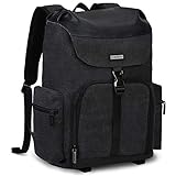 CADeN Kamerarucksack, SLR DSLR Leinwand Professionell Fotorucksack Vintage Kameratasche 15.6''Laptopfach Kompatibel mit Canon Nikon Sony Pentax Objektiv Stativ Mann F