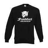 Sweatshirt Frankfurt Harder Than The Rest, Städte Fan Pullover Herren Sweat Pulli mit Brust Druck, Totenkopf Funshirt große Größen (SFU14-38c) S