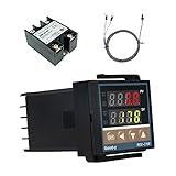 Digital Temperaturregler REX-C100, 0 ℃ ~ 1300 ℃ Alarm PID Temperaturregler Kits Digital Intelligente Thermostat Relais Ausgang mit K-Typ