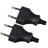 BACHMANN 900.002 Euro Flachstecker sw Schraubanschluss lose - 2er Pack