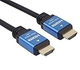 PremiumCord 4K HDMI 2.0b Kabel, Auflösung UHD 4K@60Hz 2160p , 3D, ARC, HDCP, vergoldete Metallstecker, schwarz und blau, Länge 1