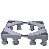 SMONTER Waschmaschine verschiebbar Sockel, Podeste & Rahmen für Kühlschrank, Multifunktionaler beweglicher verstellbare Stand für Trockner, 8Füße, G