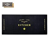 Küchenläufer rutschfest waschbar in Waschmaschine 67x150 cm| waschbarer Teppichläufer Küchenteppich Küchenmatte | Teppich Schwarzblau Fußbodenheizung geeignet | Kitchen Star, 67 x 150
