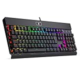 EagleTec KG010 Pro Mechanische Gaming Tastatur, LED RGB Beleuchtet, 104 Tasten, mit Braunen Schaltern Für PC Gamer und Büro, Deutsch QWERTZ (Schwarz)