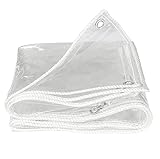 Wasserdicht Transparente Plane Mit öSen,Verstärkte Ecken,Wetterfeste Plane Faltbar 0,35mm PVC-Material Vordächer,für Gärten,Pflanzen,Grill,Gewächshaus,Pet Dach Tarp(2x3m)