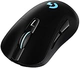 Logitech G703 LIGHTSPEED kabellose Gaming-Maus mit HERO 25K DPI Sensor, Wireless Verbindung, LIGHTSYNC RGB, POWERPLAY-kompatibel, geringes Gewicht von 95g, PC/Mac - Schw