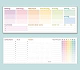 Wochenplaner Block ohne festes Datum [Rainbow] 50 Blatt | Tischkalender quer inkl. Terminplaner, Wochenziele, Habit-Tracker, To-Do-Liste, Einkaufsliste, Notizen | klimaneutral & nachhaltig