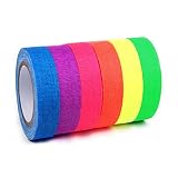 Yzwuyou 6 Rollen Klebeband Bunt Tape Art Kit Leuchtende Neon Party Deko,für Basteln, Partydekoration (15 mm X 5 m)