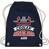 Shirtracer Beruf und Job Geschenke - So sieht ein richtig cooler Ausbilder aus - Unisize - Navy Blau - ausbilder turnbeutel - WM110 - Turnbeutel und Stoffbeutel aus Baumw