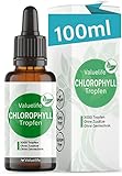 CHLOROPHYLL TROPFEN 100ml - flüssig aus reinem Alfalfa - 200mg liquid Chlorophyll je 60 Tropfen - Vegan, natürlich, ohne Konservierungsstoffe, ohne Zusätze - VALUELIFE