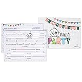 Babyparty Spiele Babyshower deutsch - Ratespiel-Karten zum ausfüllen | Für Baby-Shower Party oder während der Schwangerschaft | Orakel Wunschkarten Set für Mädchen und Junge (A6 Baby)