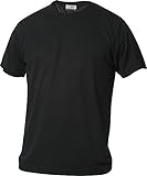 Clique Herren Funktions T-Shirt aus Polyester T-Shirt für den Sport, perforiert und feuchtigkeitsabführend in 10 Farben S M L XL XXL XXXL XXXXL (SCHWARZ, 3XL) von noTrash2003®