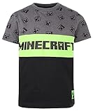 Minecraft - T-Shirt - Grau und Schwarz Creeper T-Shirt - 100% Baumwolle Kleidung - Kinder Kleidung - Jungen Kleidung - Geburtstag Junge Geschenke - Alter 5-6 J