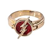 Wellgift Flash Ring Erwachsene Zinklegierung Legierung Goldene Ring Replik Cosplay Kostüm Verrücktes Kleid Halloween Geschenkwaren Zubehör für H