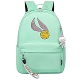 MMZ Grundschule Schüler Rucksack Jungen Mädchen Büchertasche Golden Snitch Multifunktionaler Rucksack für Freizeit/Studie/Reise Schultasche （Grün）