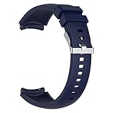 Supefriendly Silikon-Armband für Samsung Galaxy Watch R800 / R810 / R815, gerades Streifen, 20 / 22 mm, mit Edelstahl-S
