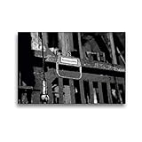 CALVENDO Premium Textil-Leinwand 45 x 30 cm Quer-Format Verständigungstaste in Einer Alten Zeche im Ruhrgebiet, Leinwanddruck von Sigrun Dü