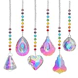 HYISHION 6Pcs Kristall Anhänger Deko Sonnenfänger Kristal Anhänger Ornament Regenbogen Kristall Anhänger Sonnenfänger Kristalkugel Hängen Deko Gartendekoration,6p