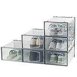 Libetter Schuhboxen, Transparente Stapelbare Und Faltbare Schuhbox für Schuhe, Schuh-Organizer, Kunststoffboxen, Schuhschublade Für Damen/Herren, Staubdicht, Mit Durchsichtiger Tü