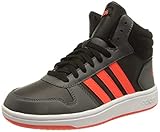 adidas Unisex Hoops Mid 2.0 K Sneaker, Schwarz Rot Grau Negbás Rojsol Grisei, 39 1/3 EU