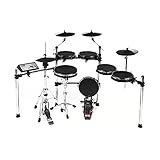 Fame Hybrid PRO E-Drum Set, Elektronisches Hybrid Schlagzeug mit Gewebefellen und echter HiHat 12', Kick Pad 12“, Software Editor PC/MAC, Soundmodul Europ