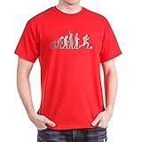 CafePress Evolution Fussball weiss.png T-Shirt aus dunklem Baumwolle Gr. M,