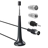 FM Radio Antenne Koaxial Stecker Stabantenne mit Magnetfuß, Digitale Radio Antenne für Tragbaren Radio-Tuner, Stereo-Empfänger, AV-Empfänger, Stereo-Verstärker, Heimkino-System, HiFi-R