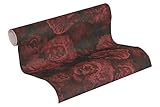 A.S. Création Vliestapete Neue Bude 2.0 Edition 2 Tapete Romantic Flowery mit romantischen Rosen 10,05 m x 0,53 m rot schwarz Made in Germany 374024 37402-4