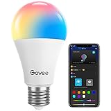 Govee WLAN LED Lampe, dimmbare 9W E27 RGBWW Sync mit Farbwechsel Glühbirne, Kompatibel mit Alexa und Google Assistant, A19 dekorative Glühbirnen für Haus Dekoration, Bar, Party, KTV, Bü