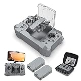 GAOFQ Drohne mit Kamera für Erwachsene, 4K HD WiFi FPV Drohne Faltbarer RC Quadcopter mit 120° ?Weitwinkel, Nachtflugmodus mit LED-Licht 2 B