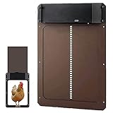 Automatische HüHnerstalltüR mit Lichtsensor, Automatic Chicken Coop Door with Light Sensing, Automatic Chicken Door Chicken Flap, Predator Resistant, for Safe Chicken Keeping (Braun)