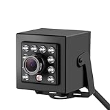 Revotech Mini POE IP-Kamera, HD 5MP 3,6 mm Objektiv Innenüberwachungskamera ONVIIF 10PCS LEDs IR Nachtsicht P2P Fernansicht CCTV Videokamera H.265/H.264 (I708-POE Schwarz)