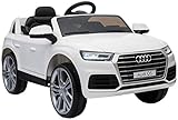 Playtastic Elektro Auto: Kinderauto Audi Q5, bis 7 km/h, Fernsteuerung, MP3, weiß (Elektro Kinderauto)