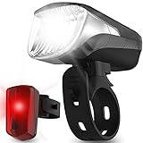 Velmia Fahrradlichter Set StVZO zugelassen mit USB Akku-Betrieb und 8,5h Leuchtdauer I LED Fahrradlicht Set regenfest und aufladbar I Fahrrad Licht, Fahrrad Zubehör, Fahrradlicht vorne + rück