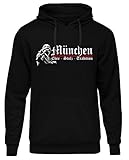 München Ehre & Stolz Männer und Herren Kapuzenpullover | Fussball Ultras Geschenk | M1 FB (S)