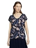 TOM TAILOR Damen 1025932 Alloverprint T-Shirt, 24312-Navy Floral Design, XL