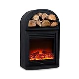 Klarstein Mayrhofen - Elektrokamin, Elektrischer Kamin, 900/1800 W, 2 Heizstufen, OpenWindow Detection, LED-Flammenillusion, zuschaltbare Heizung, 5 Helligkeitsstufen, schw