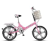 DODOBD 20 Zoll Faltrad Klapprad City Bike, ultraleichte tragbare Klappfahrrad, Retro Style Citybikes Faltbare Trekking-Fahrrad-Licht-Fahrrad, Erwachsene Freien Reitausflug