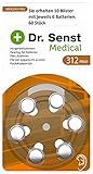 10 x 6 Stück Dr. Senst Medical Zinc Air Hearing Hörgerätebatterien Aid ZA312, BP6 - Sie erhalten 10 Blister mit jeweils 6 Batterien - 60 Stück
