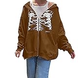 Women's Face Printed Hoodie Zip Vintage 90S Hooded Jacket Y2K Long Sleeve Sweatshirt With Hood Transition Unisex Streetwear Casual Pullover Ladies’ Autumn / Winter Sweat Sweatshirt, Outerwear Jack